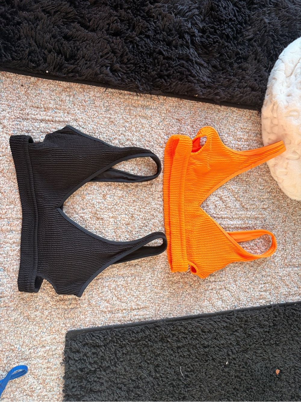 Aerie black and orange bathing suit tops